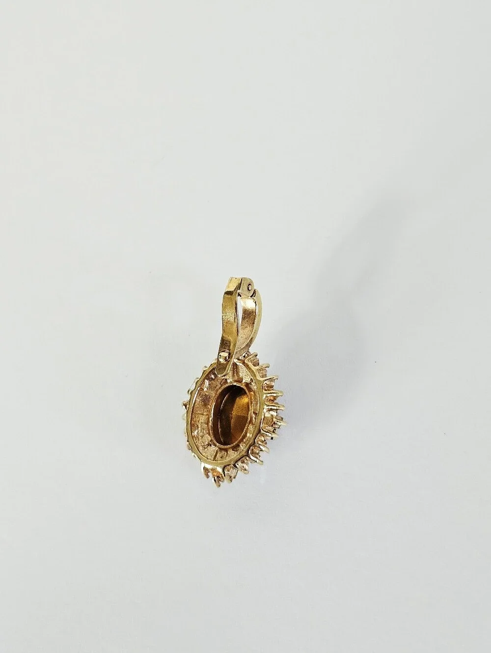 Vintage Red Rhinestone Baguette Cluster Ballerina Gold Tone Enhancer Pendant